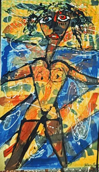 a painting of a nude woman on a canvas