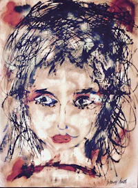 a painting of a woman's face